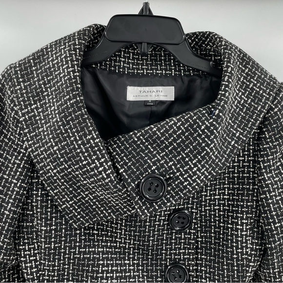 Tahari European Designer Styled Snap Top Button Long Sleeve Boucle Vibes Jacket - Picture 3 of 12